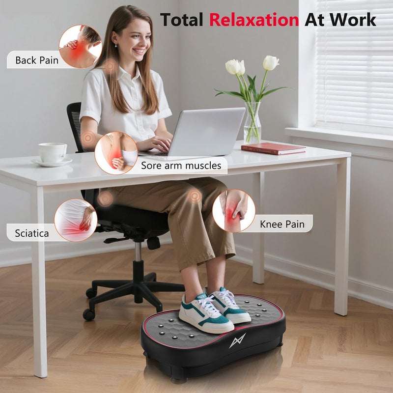 AXV Vibration Plate Fitness Platform Exercise Machine Vibrating Shaking Full Body Shaker Workout Vibrate Stand Shake Board Sport Gym for Weight Loss Fat Burner for Women Men - Image 4